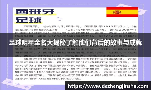 足球明星全名大揭秘了解他们背后的故事与成就